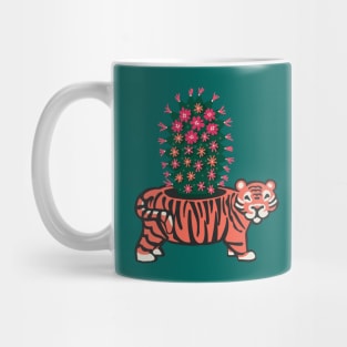 Tiger planter and blooming cactus. Mug